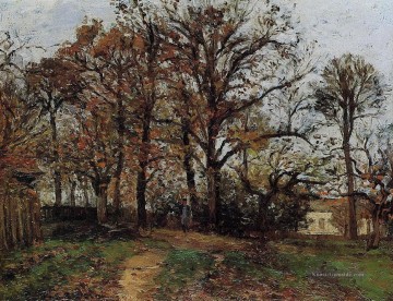 Bäume auf einem Hügel im Herbst Landschaft in Louveciennes 1872 Camille Pissarro Ölgemälde